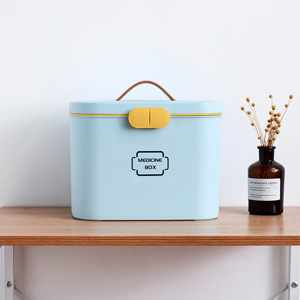 

Многофункциональный контейнер для хранения: аптечка, органайзер для рукоделия, рыболовные снасти, аварийные наборы, портативный, с ручкой, синий