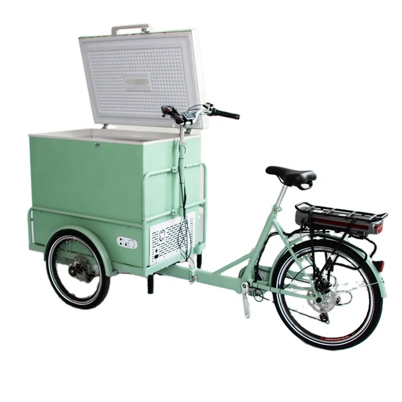 Carrinho de sorvete, carrinho de picolé, bicicleta de sorvete