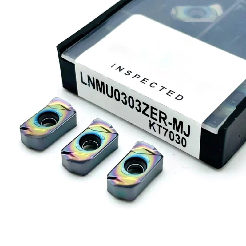 Nano Blue and Colorful LNMU0303ZER MJ Double-sided Fast-forward Milling Insert Thick Stainless Steel Parts Quenched Steel
