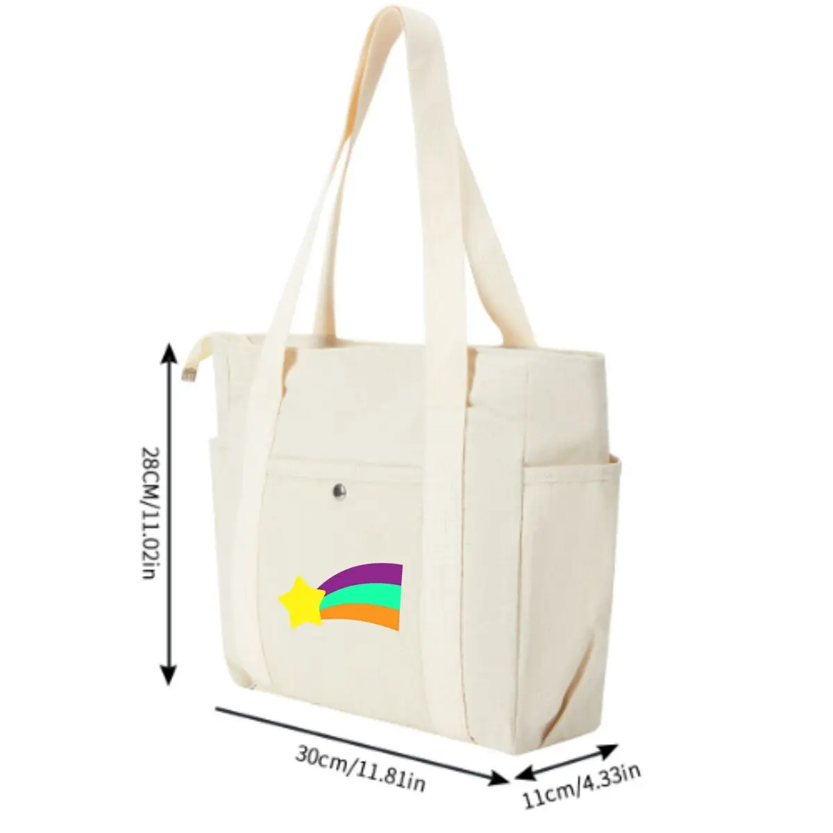 Rainbow Sign Hints Hope Tale Stylish Multi-Pocket Shoulder Bag for Shopping & Daily Use