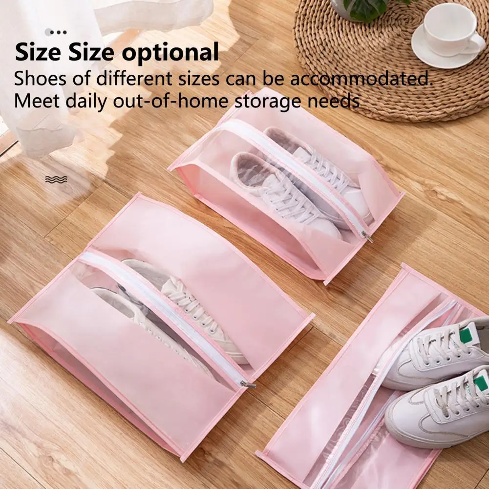 Storage Bag Shoes Organizer Pouch Waterproof Dustproof Transparent Outdoor Traveling Portable Daily Use