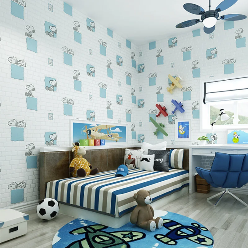 

Roll wallpaper Lovely cartoon children's room wallpaper brick hair bubble environmental non-woven wallpaper U171