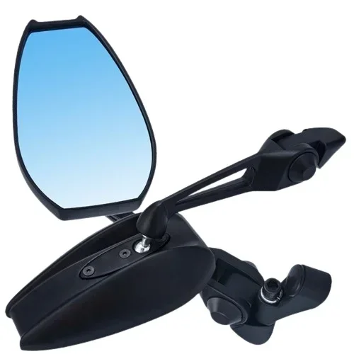 Motorcycle Rear View Mirrors Aluminum Motorcycle Blue Lens Anti Glare Rearview Mirror