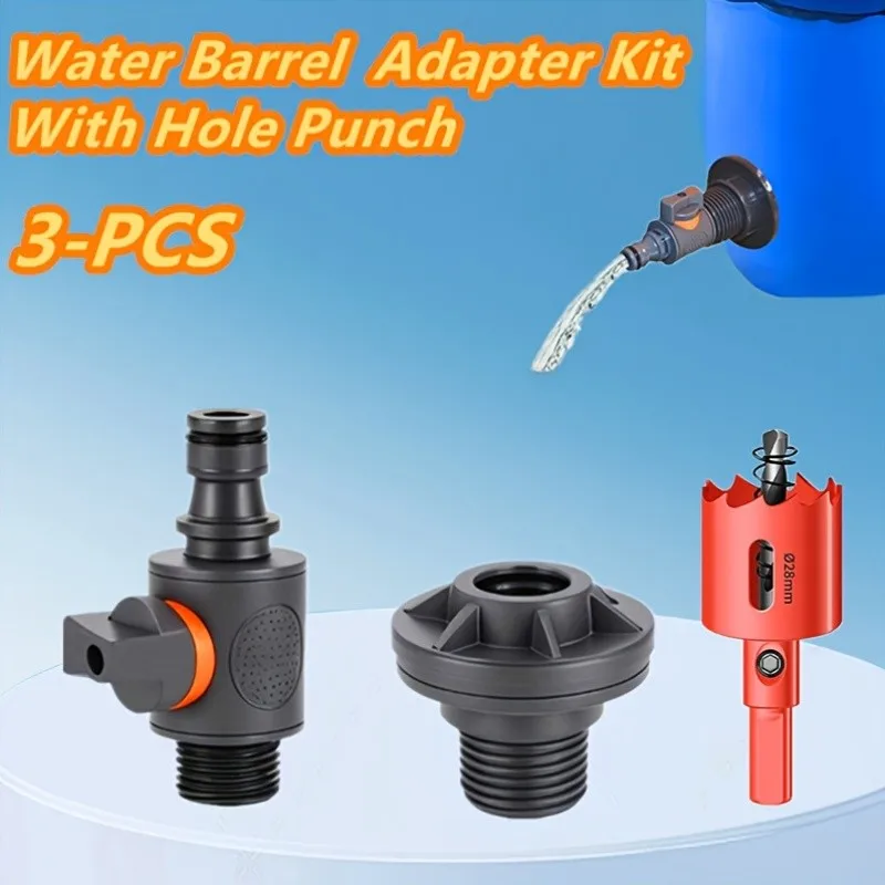 PC Rain Barrel Spigot Kit – w/ Hole Punch & 1/2