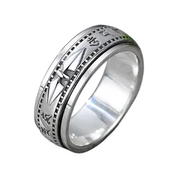 New Design Men's Ring Personality Domineering Trend Six-character Mantra Retro Ring Jewelry Accessories