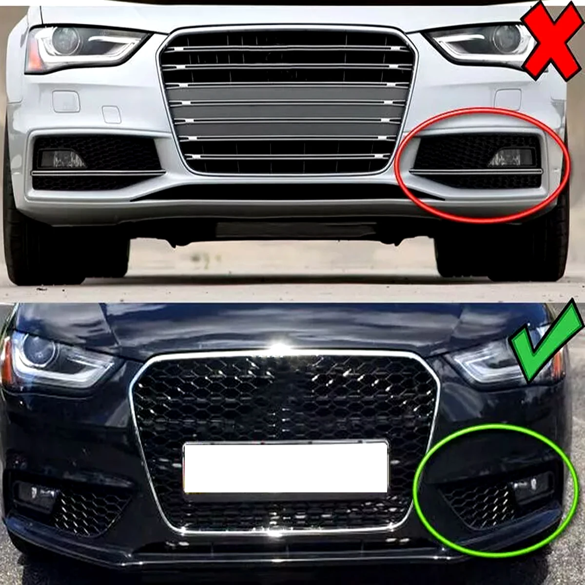 

Fog Light Frame For Audi A4 Quattro B8.5 Standard Bumper Sport Sedan 4-Door 2013 2014 2015 S4 Style Fog Light Covers Left Right