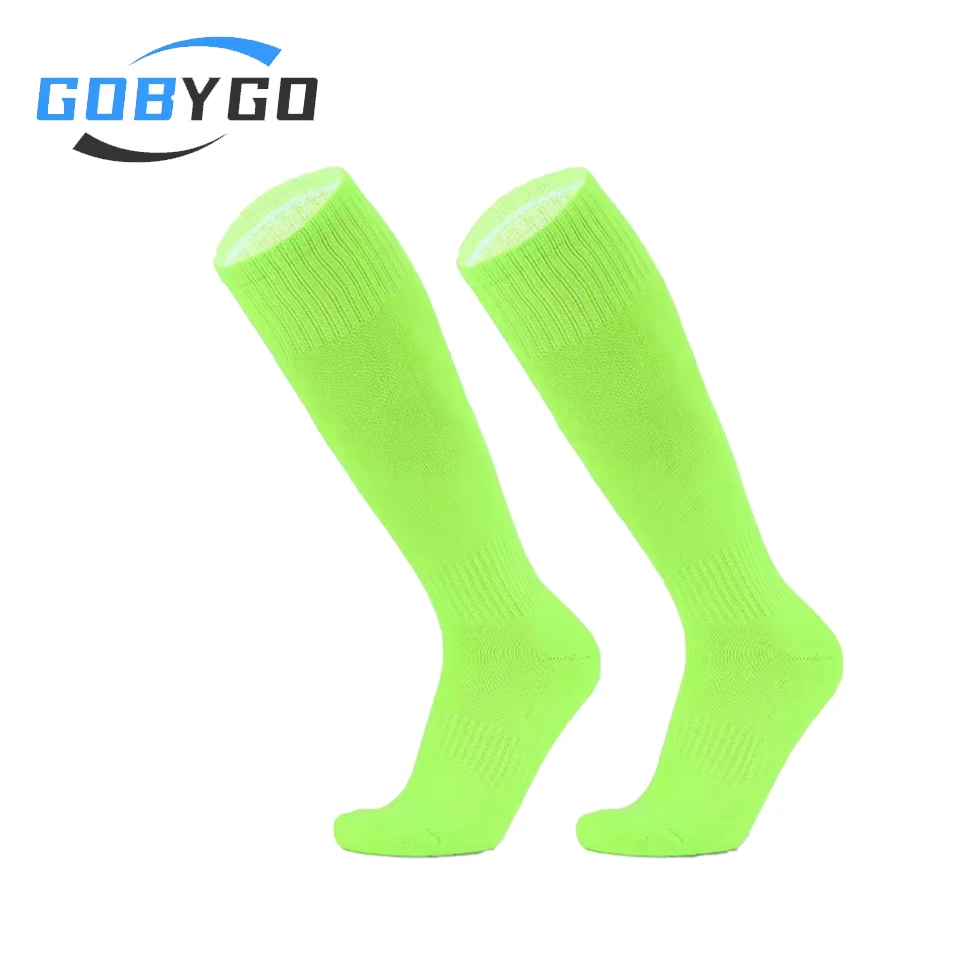 

GOBYGO 1Pair Soccer Socks Long Tube Towel Bottom Adult Anti Slip Sweat Absorbing Sports Thick Men Children High Tube Soccer Sock