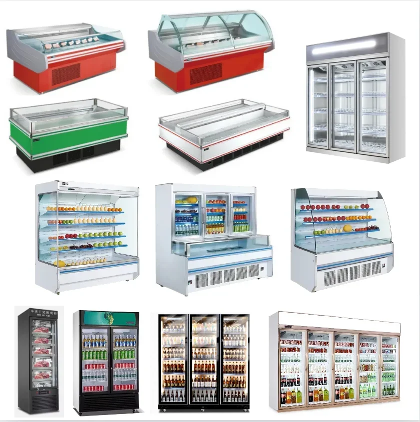 Buy Commercial Fruit Vegetable Meat Display Refrigeration Showcase Freezer Price Cooler For Supermarket Refrigerator And Chiller