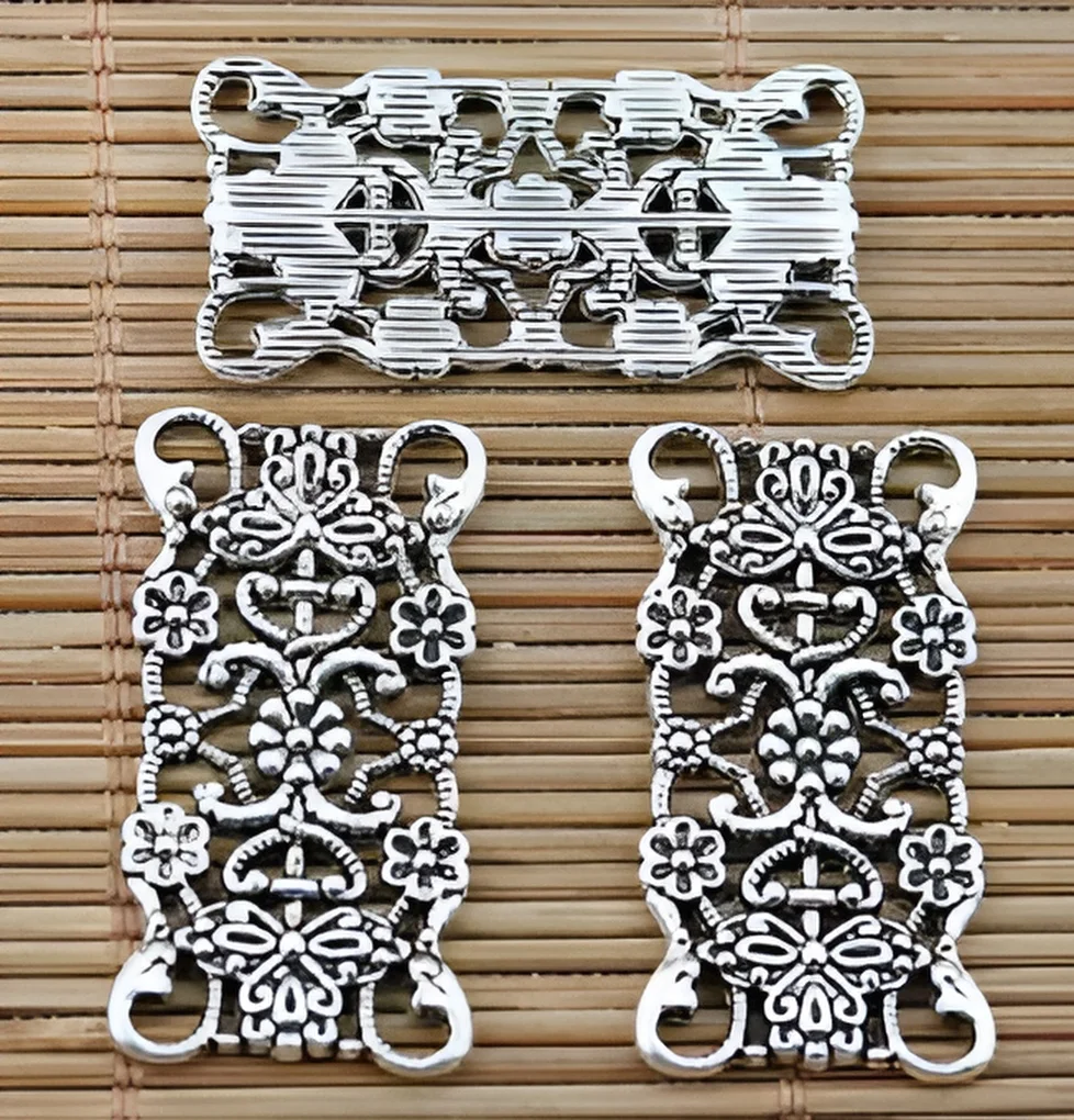 20pcs   30*15.8mm     Alloy matel tibetan silver  flower bar  connector   HWEF1751