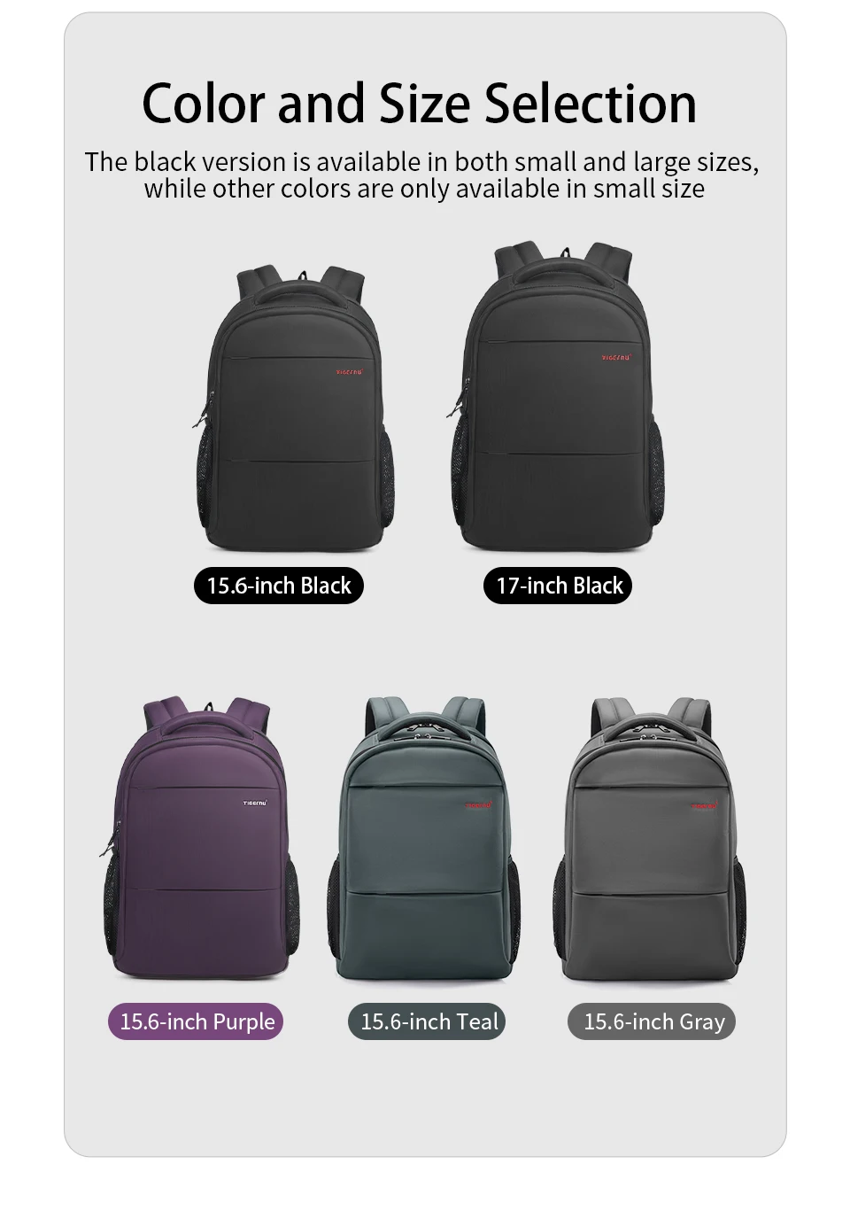 Tigernu Frauen Große Kapazität Casual Reise Rucksäcke Wasserdicht 15,6 "Laptop Rucksack Weibliche Schule Rucksack Mochilas – Detail 4
