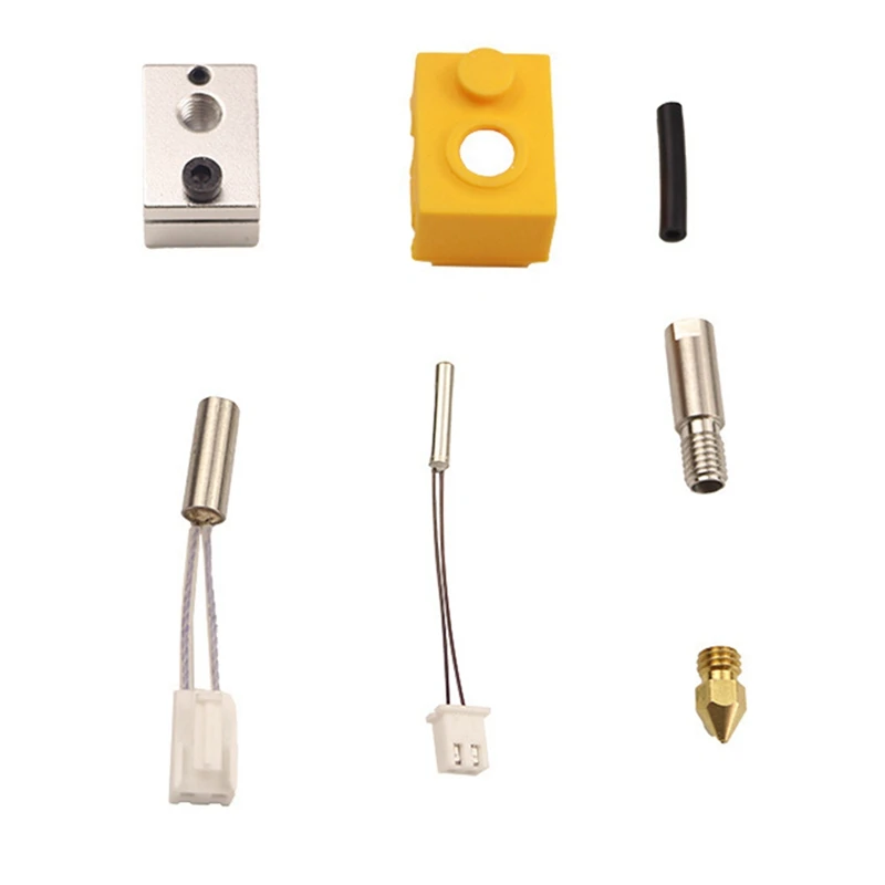 3D Printer Parts Hotend Extrusion Head Nozzle Thermistor Heating Rod Heating Block And Silicone Sleeve Artillery Hornet