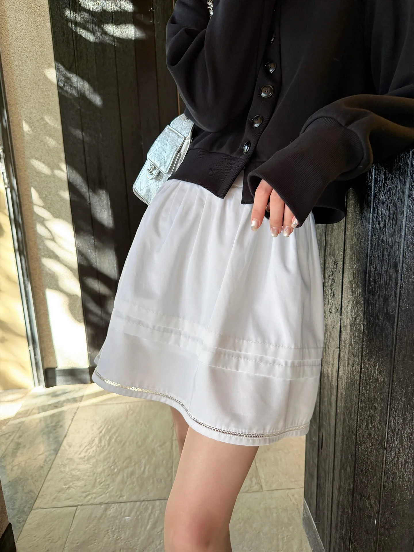 

Белая вышитая юбка А-силуэта с эластичным поясом, короткая, уникальная, красивая, маленького размера, женская юбка