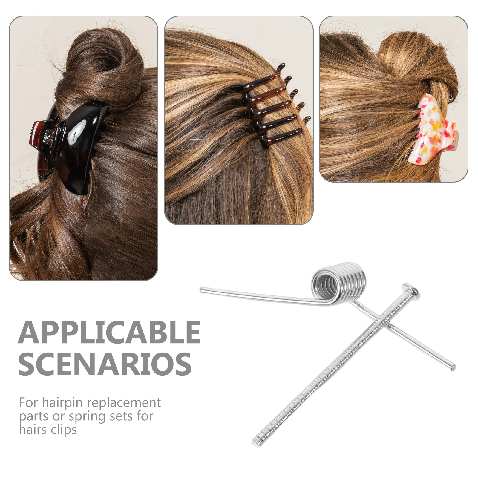 8Pcs Steel Hair Clip Springs Replacement Set V-Type Torsion Spring for Hair Claw Clips Hairpin Hardware DIY Styling Repair