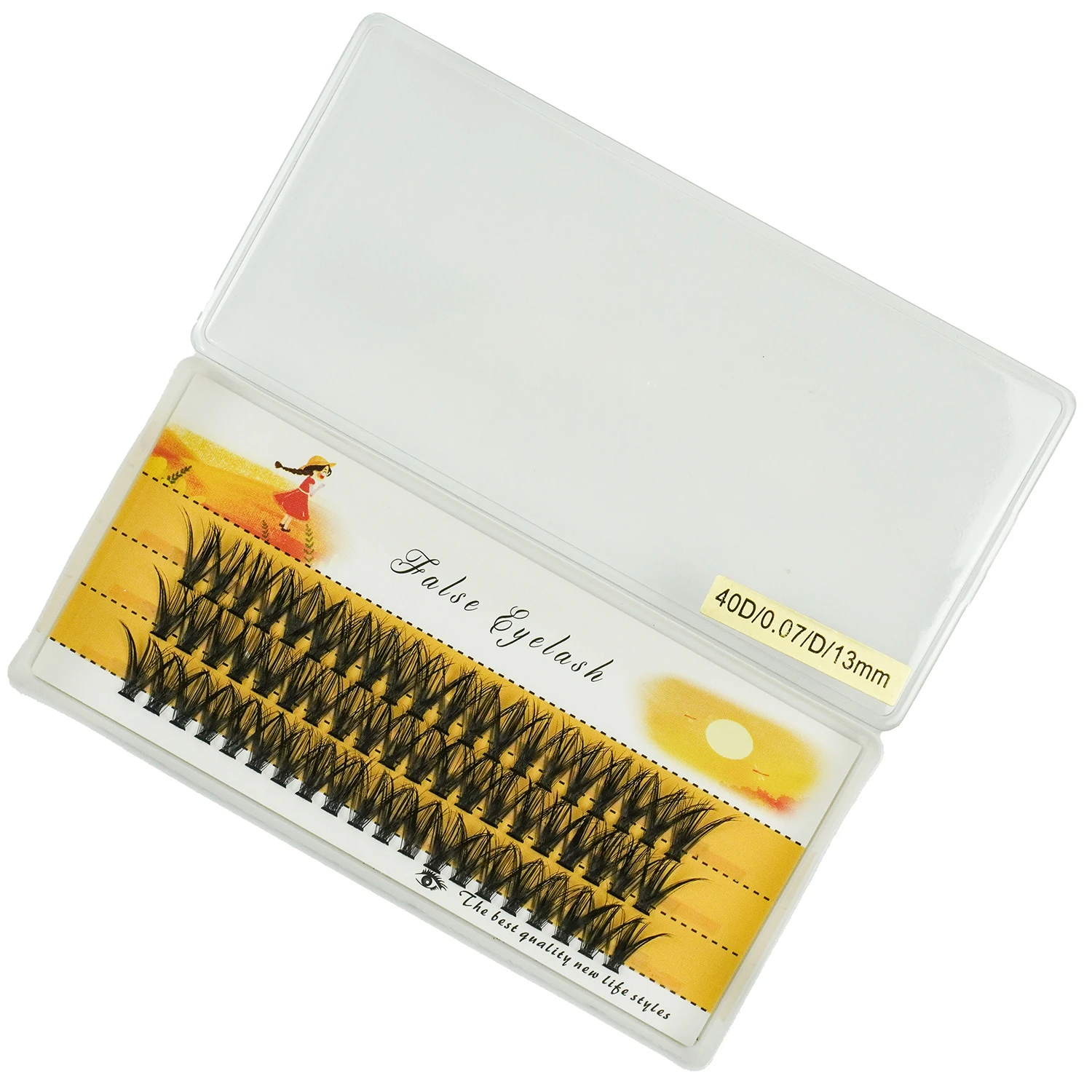 Extensiones de pestañas de visón, extensiones de pestañas naturales, volumen ruso D, herramienta de maquillaje de racimo Individual, 60 paquetes por caja, 20D, 30D, 40D, 50D