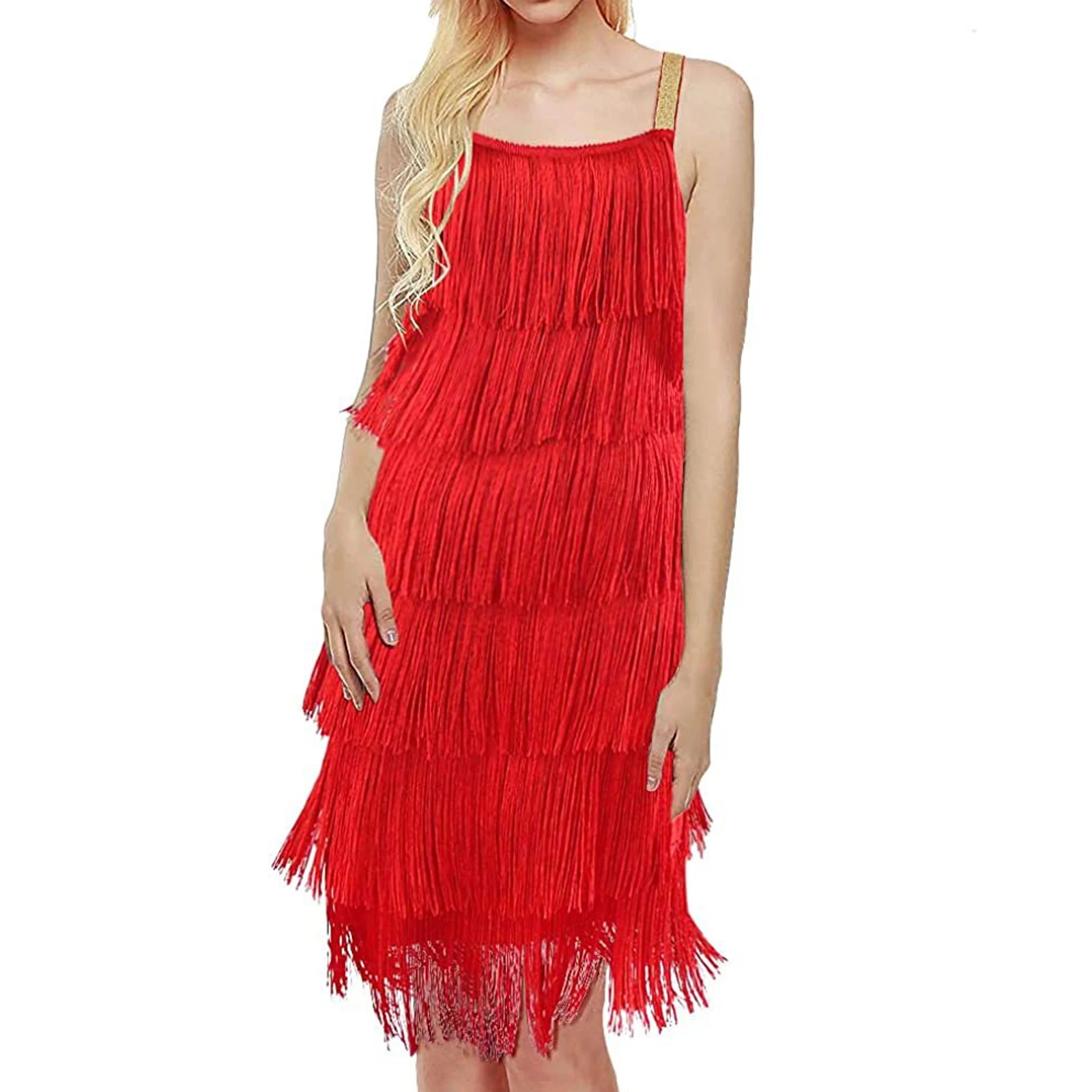 Chic Sexy Mouwloze Kwastje Jurk Vrouwen Luxe Cocktail Great Gatsby Party Zomer Korte Jurken Danskostuums Kleding