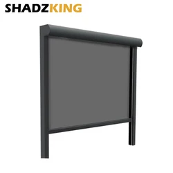 Shadzking Outdoor Blinds Motorized Electric Waterproof Windproof Thermal Insulation Blackout Outdoor Blinds for Balcony Pavilion