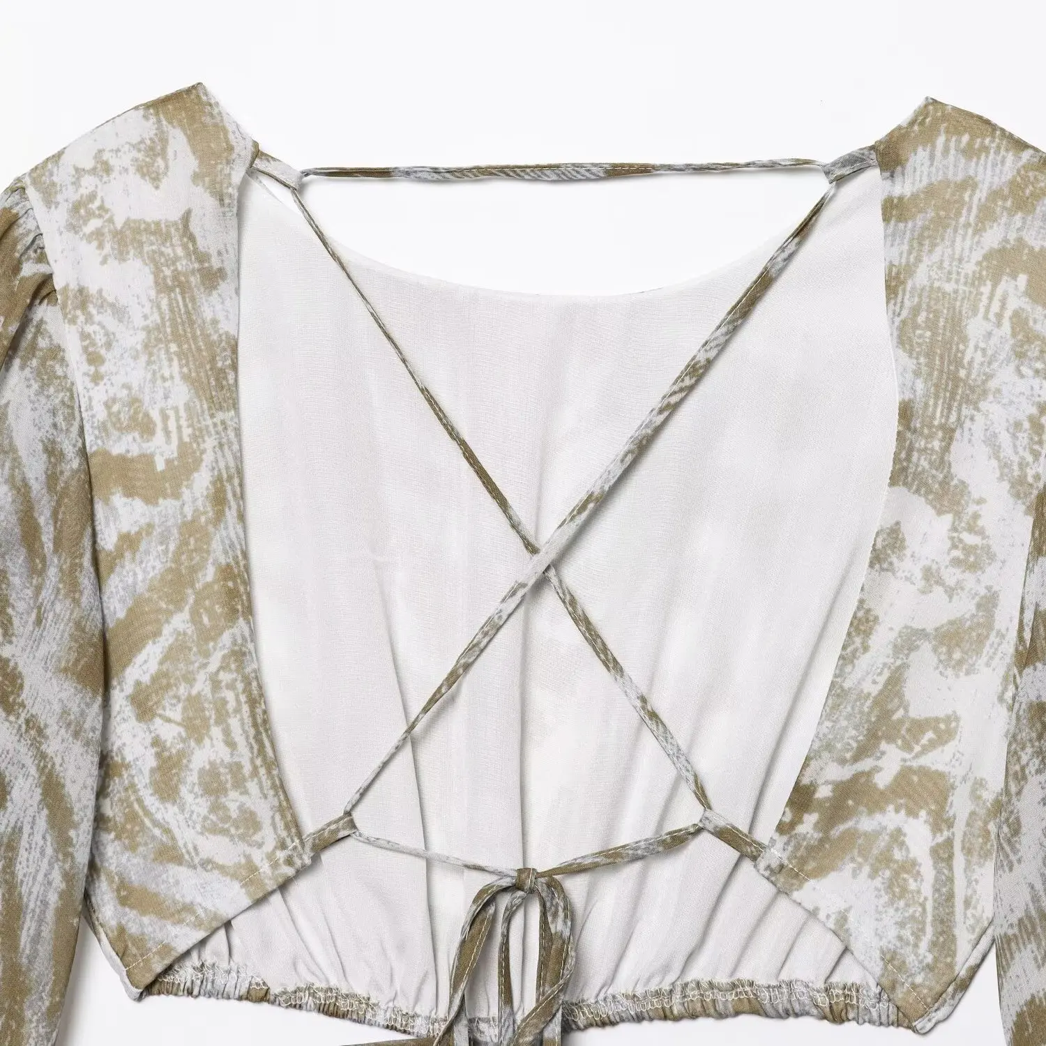 Vestido sin espalda a la moda JNLEAOG, nuevo estilo de otoño, vestido informal de manga larga con estampado de fibra de polié...