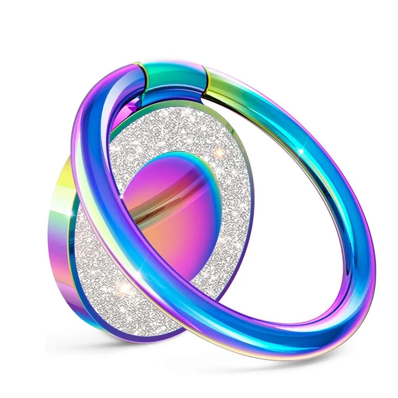 

New Ring Adhesive Type Cell Phone Holder 360 Rotating Round Glitter Bling Holder Phone Accessories Lazy bracket