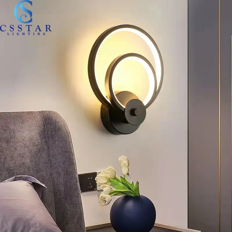 Nordic LED Wand Lampe Innen Schwarz Weiß Wand Licht Einfache Kunst Indoor Hause Dekoration Moderne Wohnzimmer Korridor Bedside110-220V