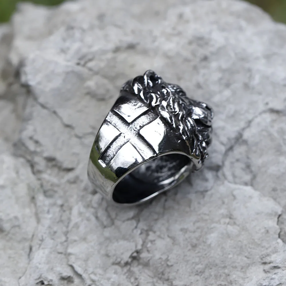 2022 NEW Men\'s 316L stainless-steel rings Dropshipping Fierce lion animal gothic punk Motorcycl Jewelry Gifts free shipping