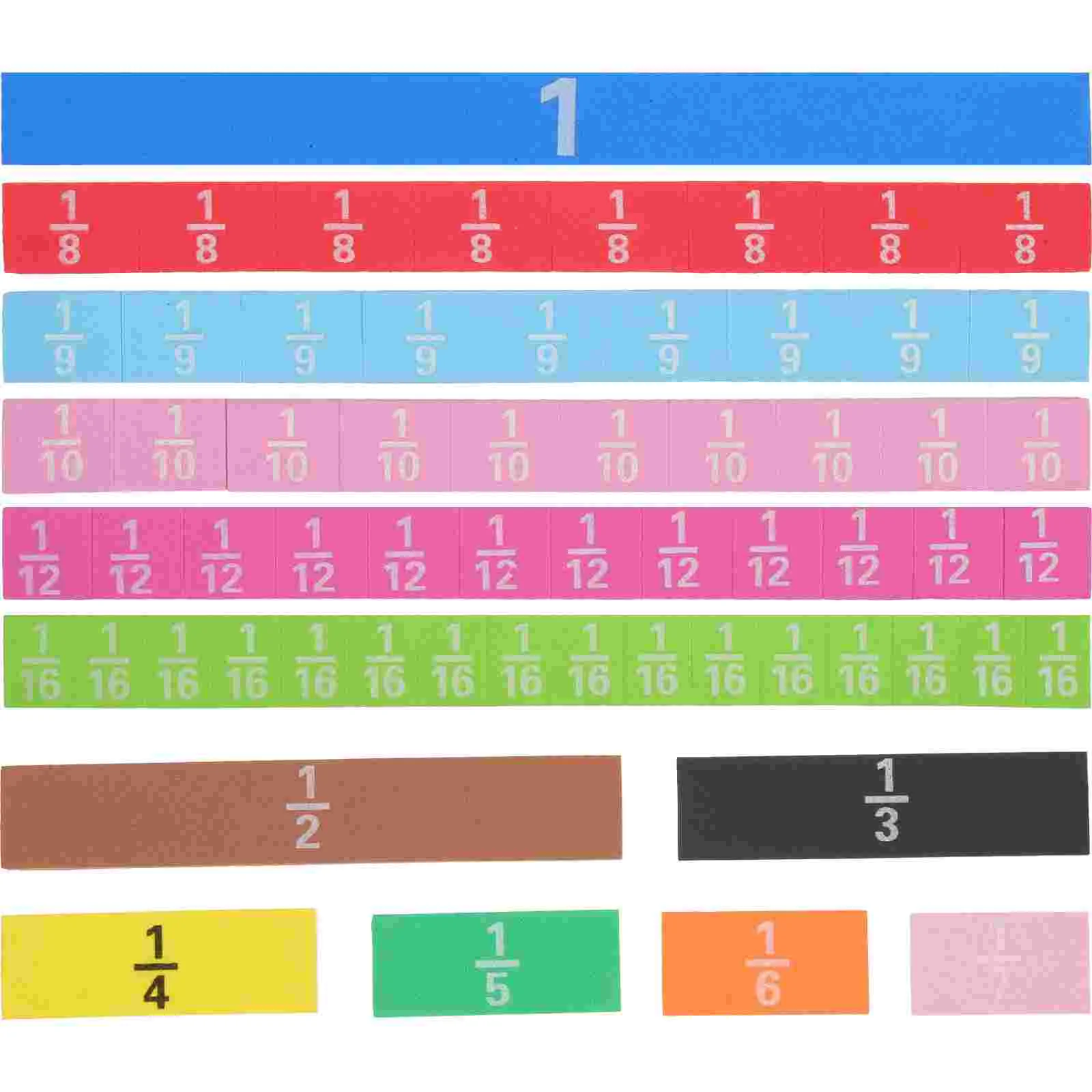 Math Educational Toys Fraction Strip Strips Ceramic Tile for Kids Toddler Foam Manipulatives Demonstration