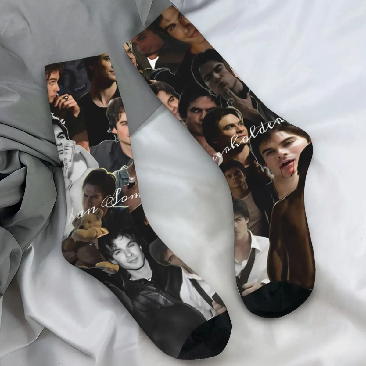 

Дневники вампира Дэймон Сальваторе, телесериал, чулки, носки унисекс, осенние спортивные противоскользящие дизайнерские носки для бега, подарок