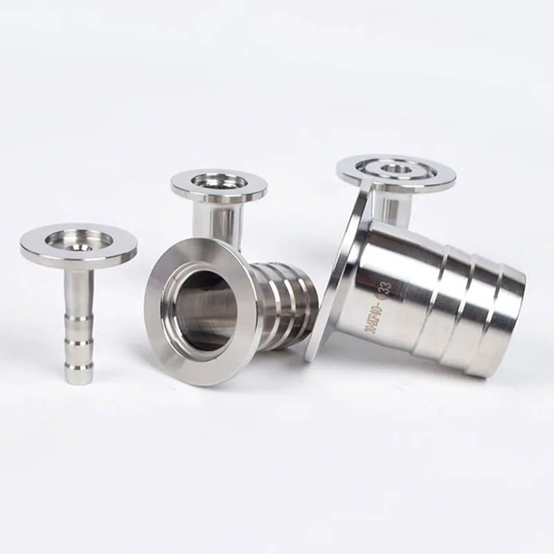 6mm 8mm 9mm 10mm 13mm 14mm 16mm 20mm 25mm 40mm 50mm Hose Barb KF16 KF25 KF40 KF50 304 Stainless Steel KF Vacuum Pipe Fitting