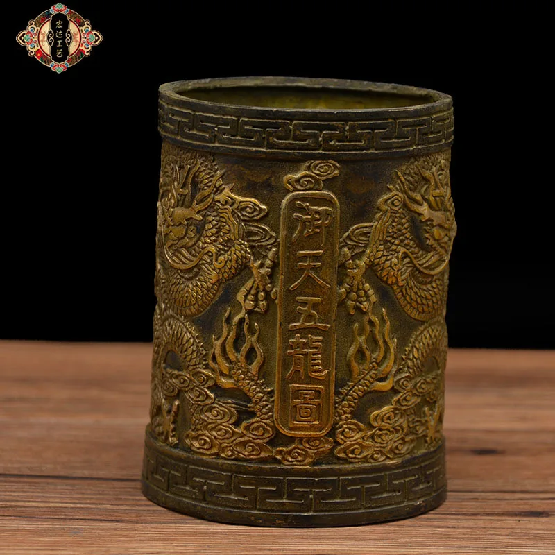 porte-stylo-en-cuivre-a-motif-de-dragon-en-relief-dore-pur-articles-en-bronze-collection-antique-ornement-cadeau