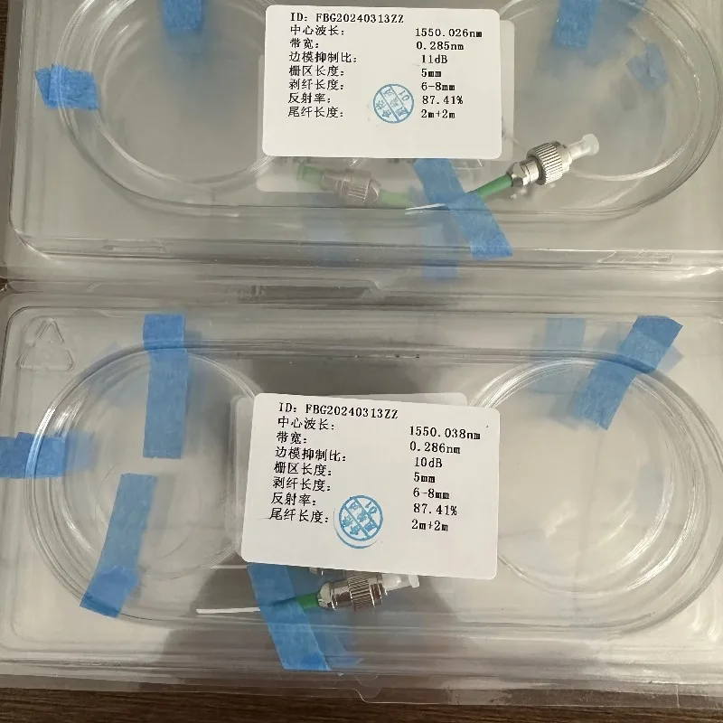 Vezel Bragg-rooster 1550 nm middengolflengte Fbg-instrumenten Sensor 5 mm FBG-lengte Vezel Bragg-rooster Optische array van FBG