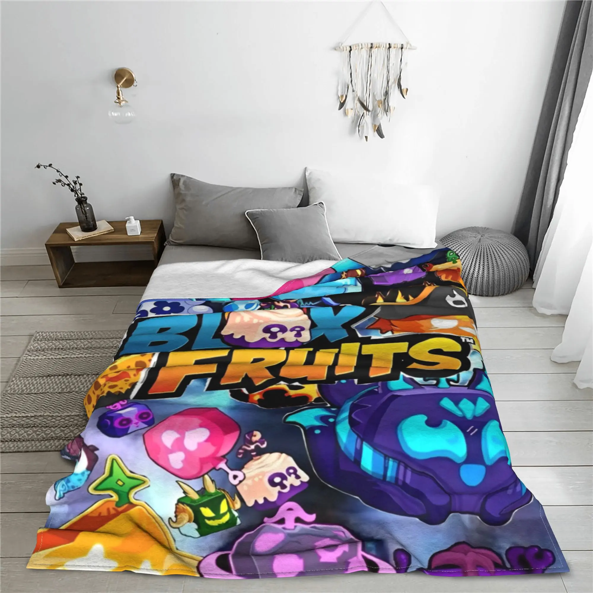 Blox الفواكه لعبة فيديو هدية بطانية للرجال النساء سوبر لينة دافئ رمي البطانيات لغرفة المعيشة 50x60 بوصة أحجام متعددة