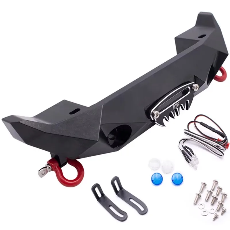 KYX Blade Alloy Front Bumper with Light for 1/10 Crawler Wrangler SCX10-II 90046