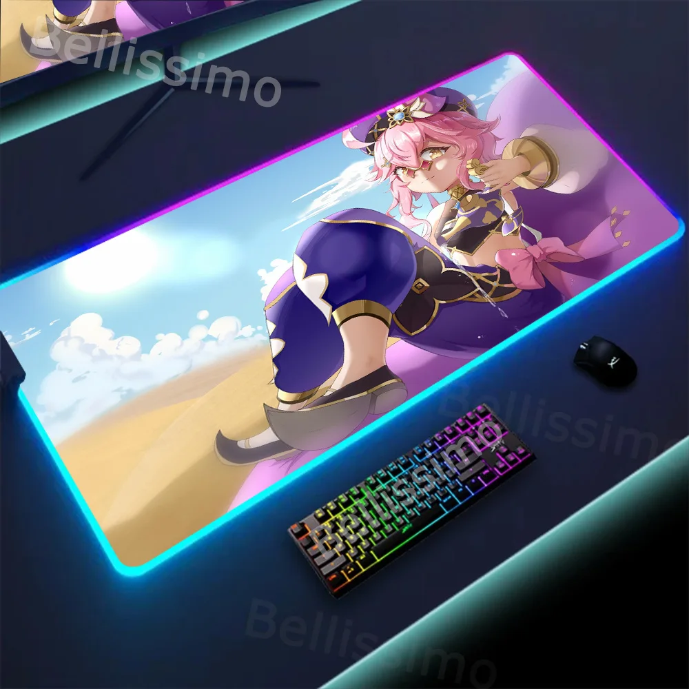 

Genshin Impact Anime Mouse Pad Rubber Mat Gamer Keyboard Pads Deskmat Desk Pad HD RGB Large Gaming Mousepad Pc Accessories