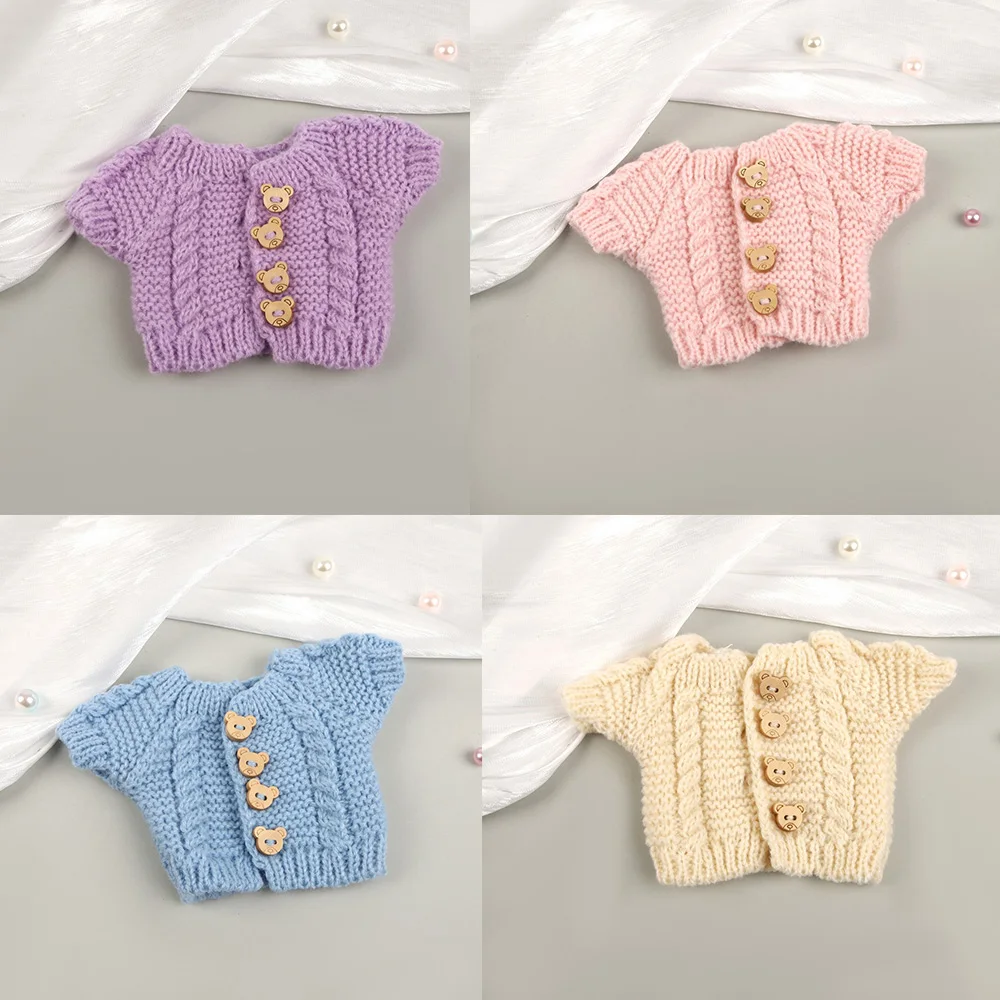 Mini sweter z dzianiny dla 20CM lalek moda na co dzień sweter dla lalek DIY ręcznie robione ubrania DIY element ubioru akcesoria dla lalek