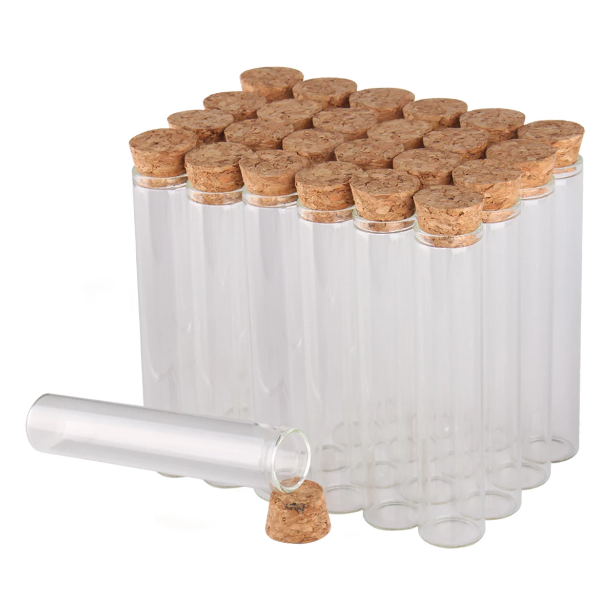 160 Pieces 30ml Test Tubes with Cork Stopper 22*120mm Glass Tubes Terrarium Jars Bottles Vials for Craft Lab Accessory DIY