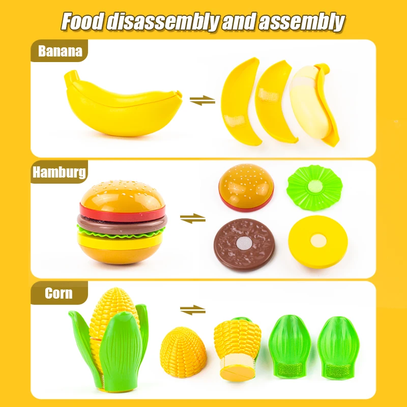 Kinder Küche Spielzeug Essen Kinder so tun, als würden sie Obst Obst Simulations utensilien Zubehör gefälschte Kochset Spielhaus für Mädchen 3 Jahre schneiden