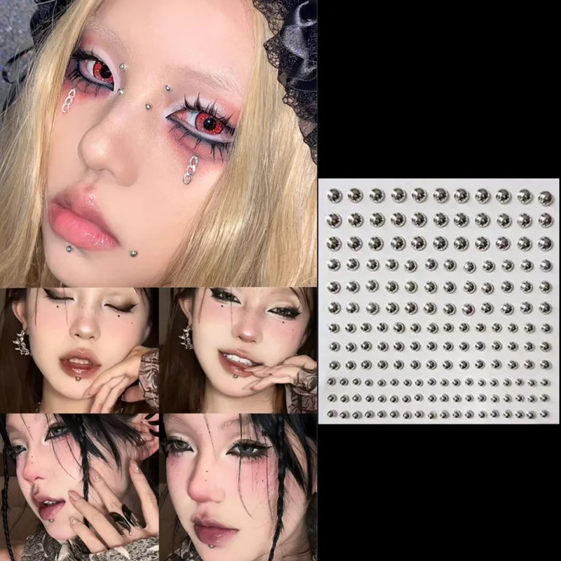 3D 얼굴 눈 파티 메이크업 문신 스티커 아크릴 다이아몬드 라인 석 스티커 자기 접착 혼합 크리스탈 얼굴 장식