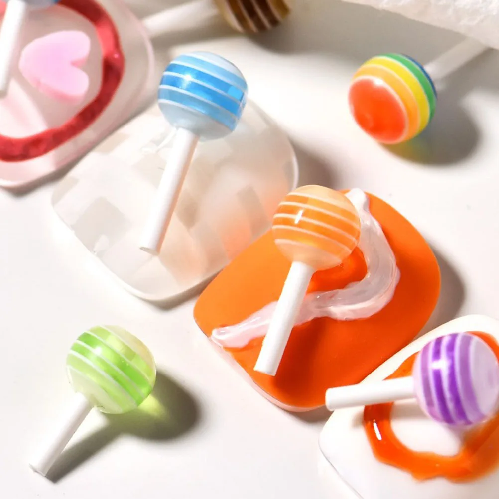 

30pcs Nail Art Decor Resin Lollipop Charms Stickers Manicure Adornment DIY Supplies Mini Accessories UV Decorations