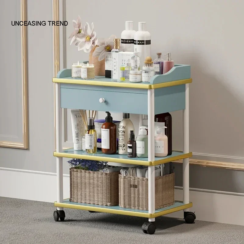 

Nordic Household Manicure Store Salon Trolleys Light Luxury Commercial Furniture Tool Carts Modern Minimalist Storage Trolley