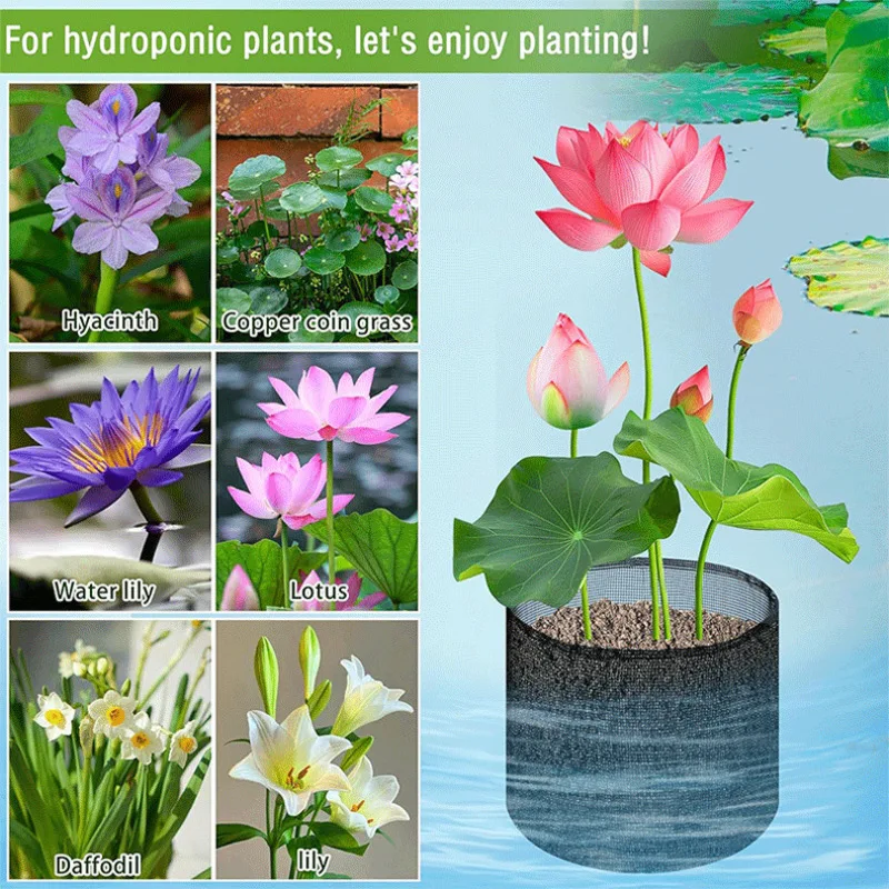 4 Pieces Aquatic Grow Bags Reusable Mesh Water Garden Pond Plant Pots