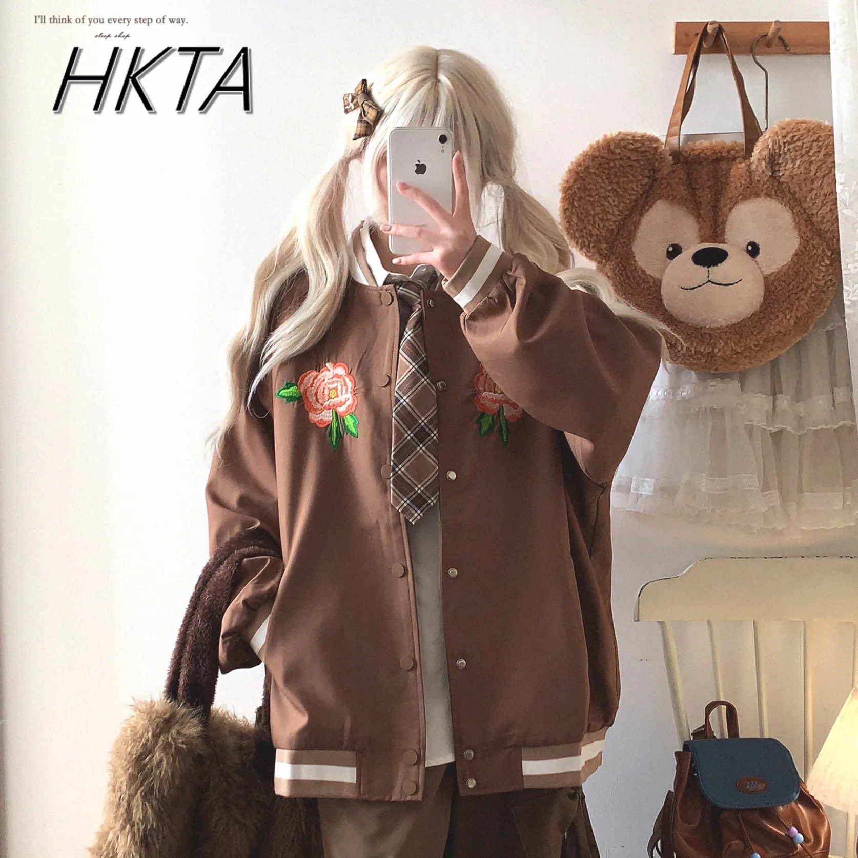 

Vintage Flower Embroidery Decorative Flower Sweatshirt Coat Women 2025 Spring New Loose Baseball Jacket College Style Hoodies