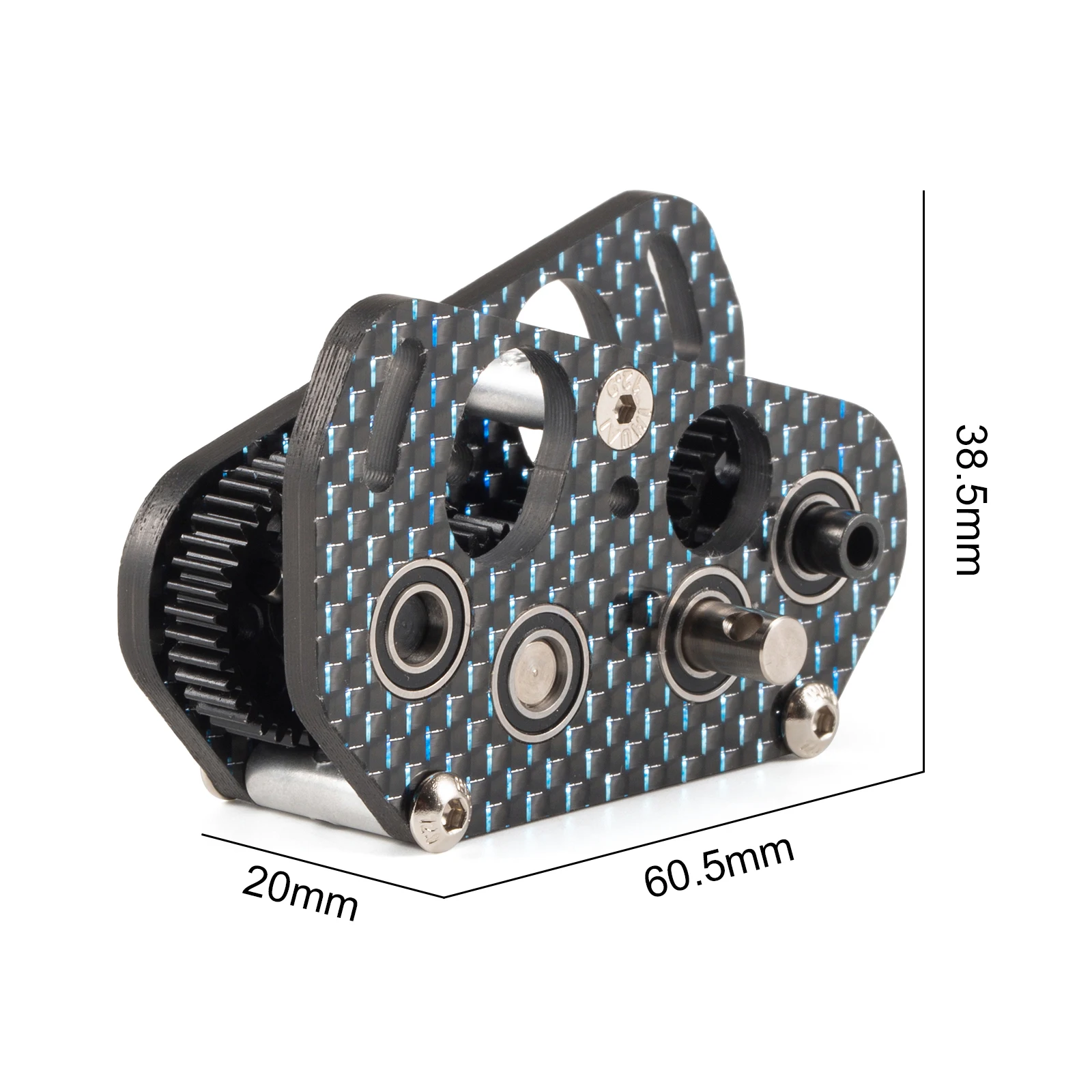 Ultralight Carbon Offset Dual Motor Transmission 48P Dig Gearbox for Capra F10 Portal Axle LCG Comp Rigs 1/10 RC Rock Crawler