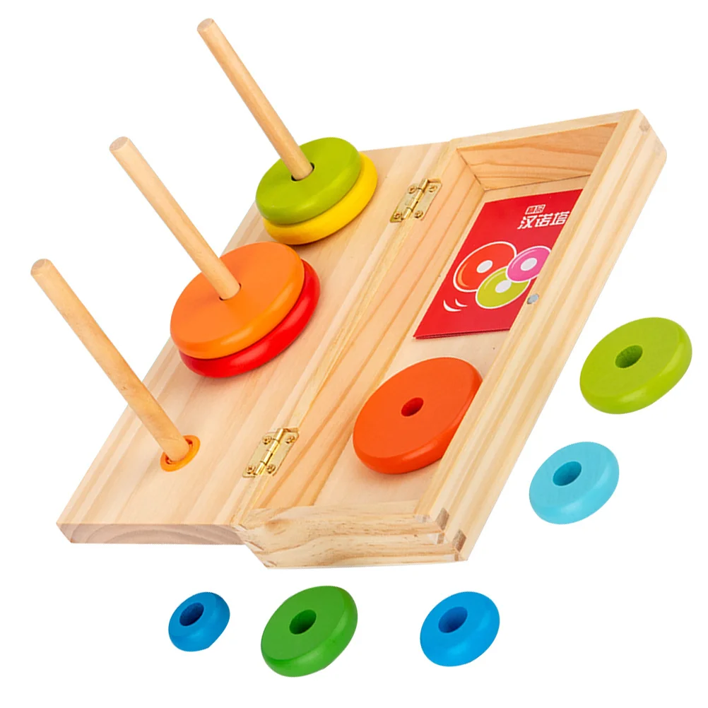 مجموعة واحدة من حلقات برج هانوي الملونة القابلة للتكديس، حلقة الطفل، التنمية المعرفية، التنسيق بين اليد والعين، لعبة تعليمية #6