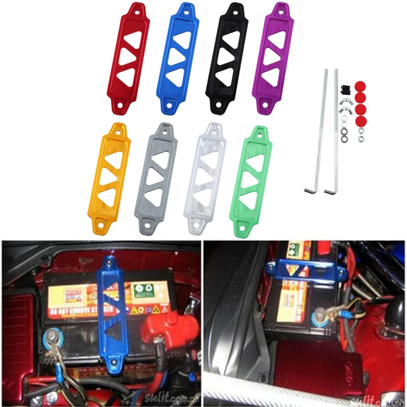 Wlewka aluminiowa wyścigowy zestaw wsporników mocujący akumulator z paskiem blokującym wysokiej jakości wspornik do hondy Civic 145mm