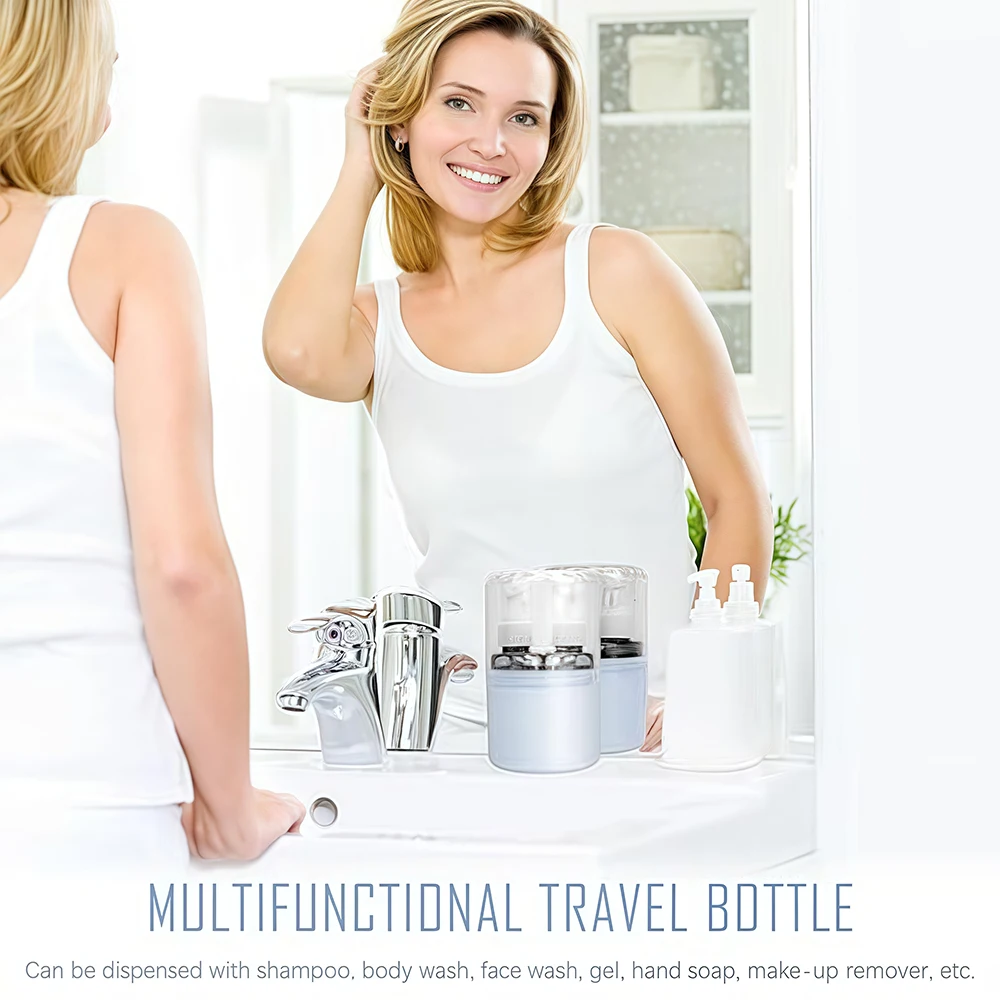 يمكن إعادة تعبئة مجموعة زجاجات لوشن السفر بشكل متكرر، ويمكن تفريغ السائل بسلاسة دون حجب.zwq #6