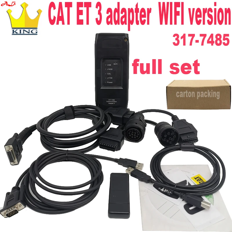 

CAT ET 3 III wifi Adapter CAT3 Communication Connection obd 2 cable 9 14pin caterpillar Heavy Duty Scanner Truck Diagnostic tool