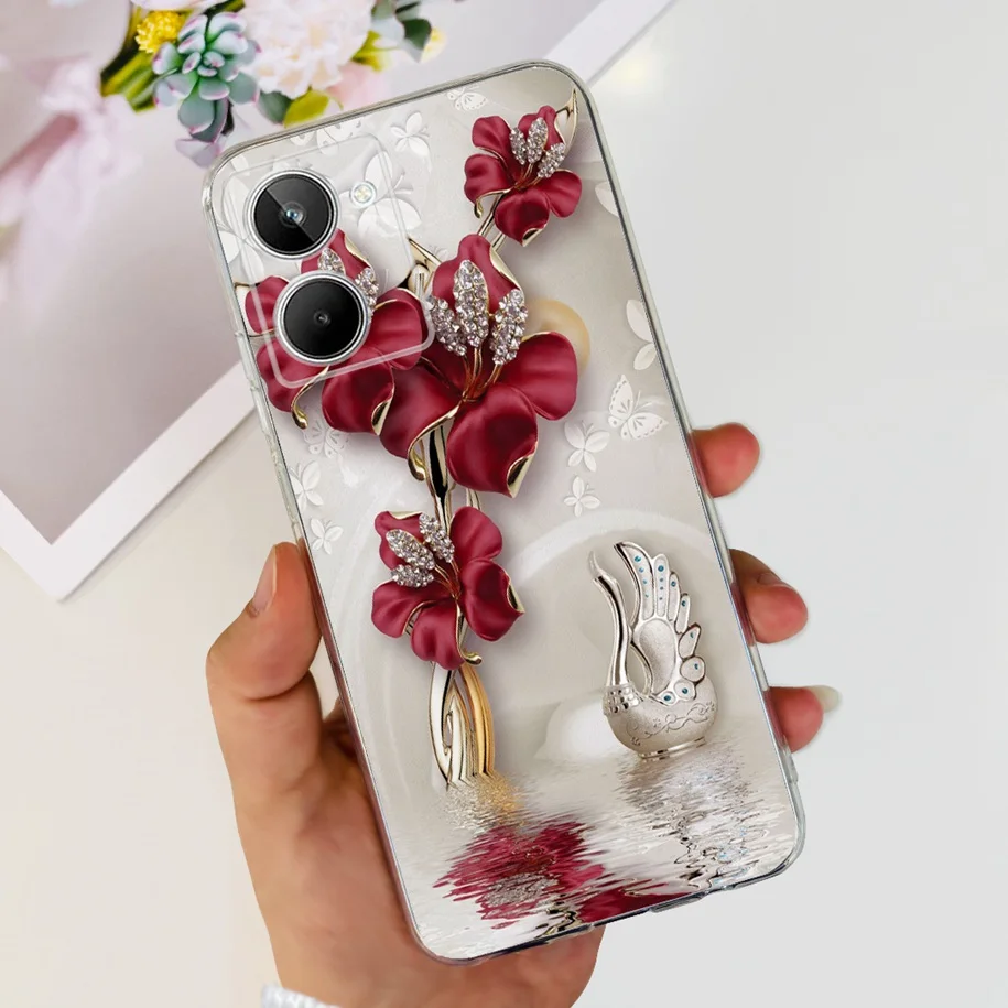 For Realme 10 Case RMX3630 Cute Love Heart Shockproof Cover For Realme 10 Pro Plus Funda Realme10 Pro+ RMX3687 RMX3686 Soft Capa