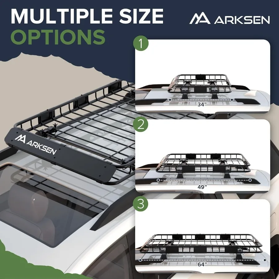 رف سقف عالمي مقاس 64 × 39 × 4 بوصة بسعة 150 رطل لسيارات الدفع الرباعي والشاحنات الصغيرة شديدة التحمل على السطح #5