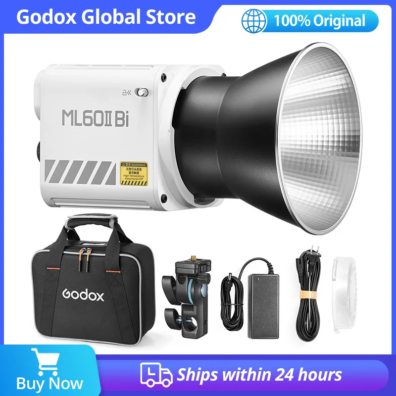 

Godox ML60II BI 2800K -6500K LED Video Light Silent Mode Portable Brightness Adjustment Support Li-ion Outdoor LED Upgraded Lamp