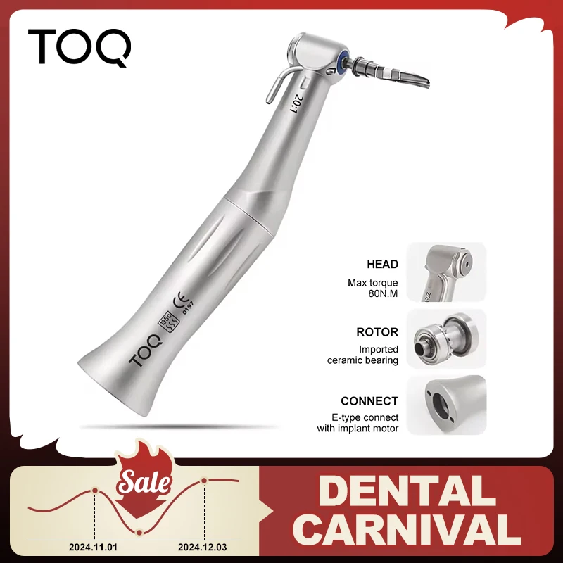 Dental Low Speed Handpiece 20:1 Reduction Implant Surgery Contra Angle Handpiece S-MAX SG20 Air Turbine