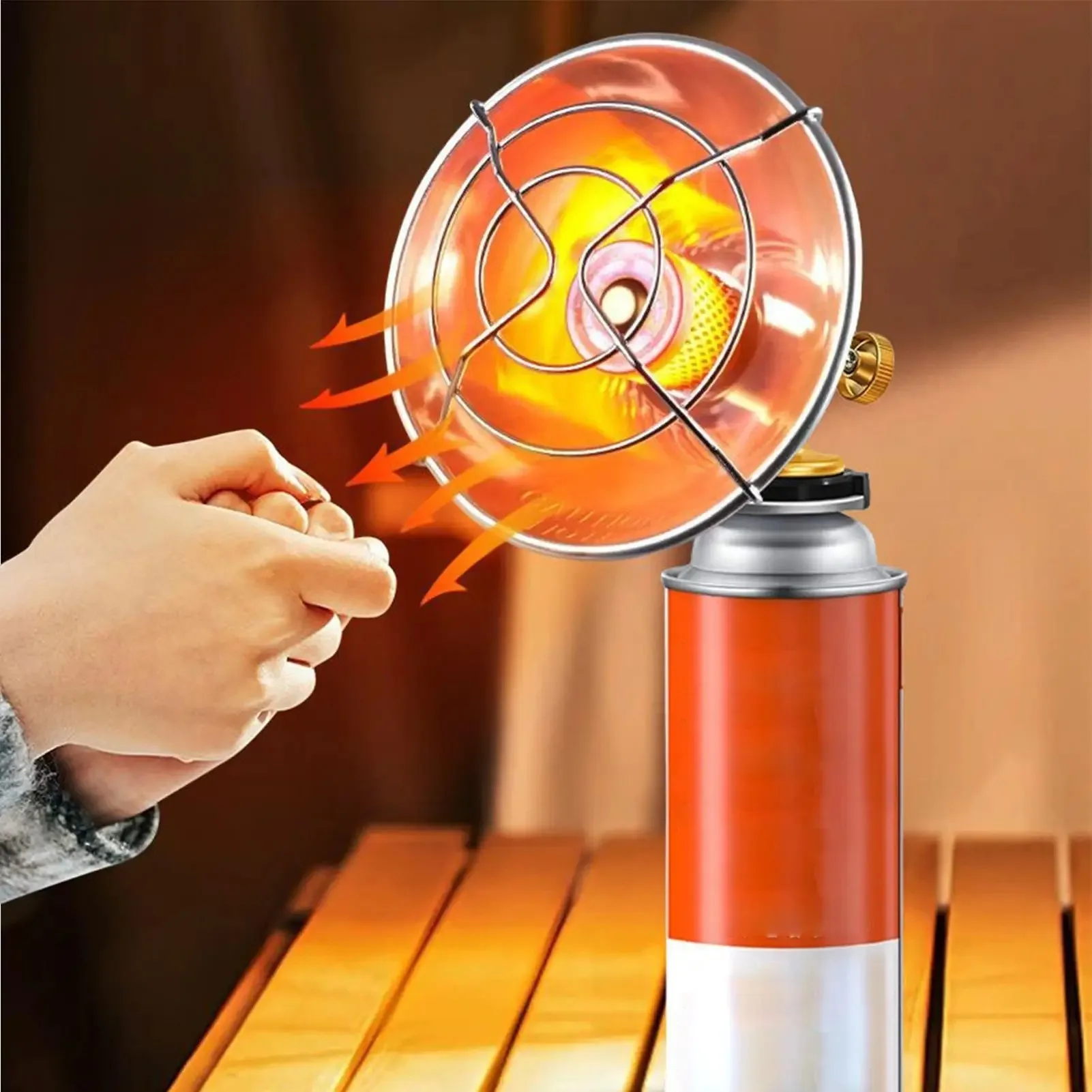 

Portable Safe Cordless Camping Heater Outdoor Tent Heater for Ice Fishing Hiking BBQ Garage Patio Workshop Energy Saving Heating